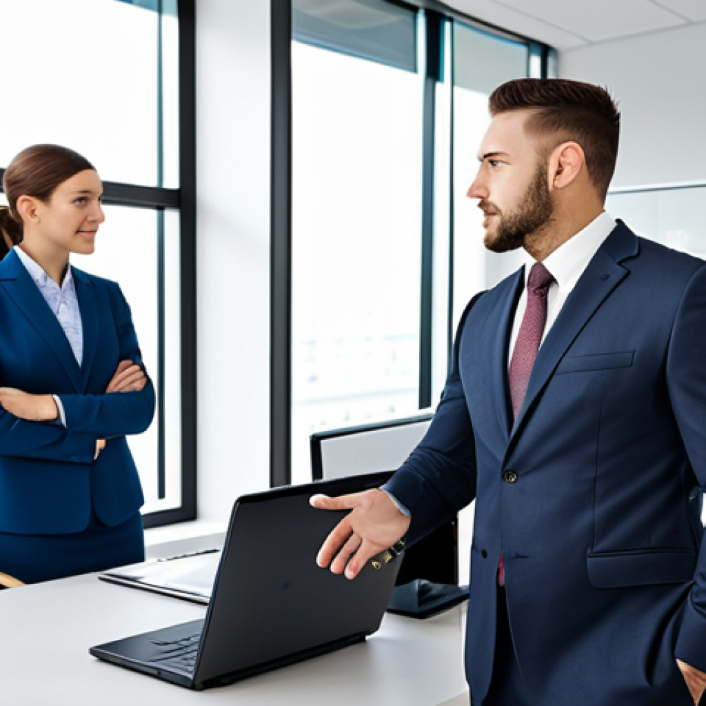 보험중개사 시험 중 급수별 차이 - **

A professional insurance broker, fully clothed in a modest business suit, advising a client in a...