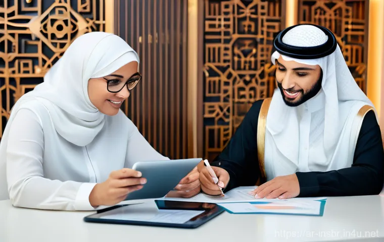 보험중개사 시험 준비를 위한 자원 활용법 - **Prompt:** A professional Arab female insurance broker, in her late 30s, wearing a stylish, modest ...