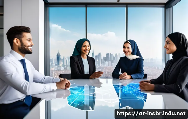 보험중개사로서의 글로벌 네트워킹 방법 - **Prompt:** A group of five diverse business professionals from different global regions (Middle Eas...