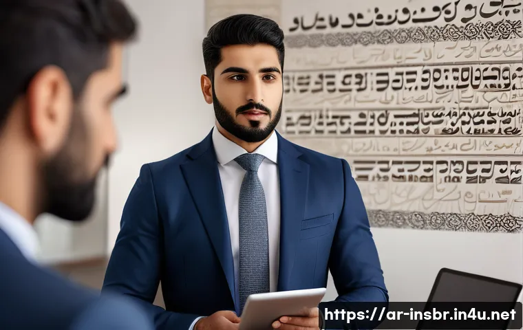 보험중개사 자격증으로 진출 가능한 업계 - A professional Middle Eastern insurance broker in a modern office setting, wearing a tailored busine...