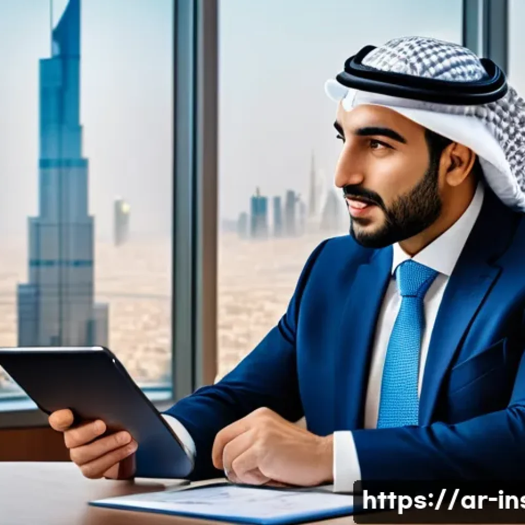 보험중개사와 관련된 자격증 인증 사례 - A professional Arab insurance broker in a modern office environment, wearing formal business attire ...